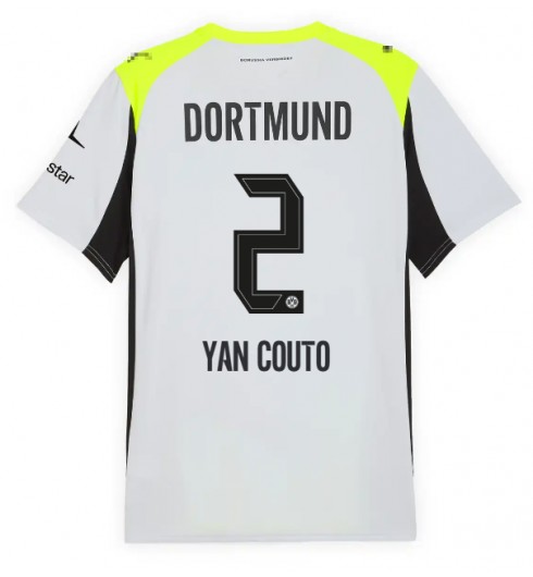 Borussia Dortmund Yan Couto #2 Venkovní Dres 2025-26 Krátký Rukáv Borussia Dortmund Yan Couto #2 Venkovní Dres 2025-26 Krátký Rukáv